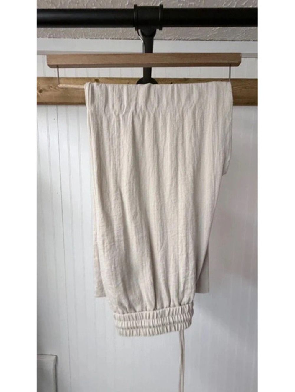 Halará ladies linen pants size medium mid rise chic boho resort loungewear